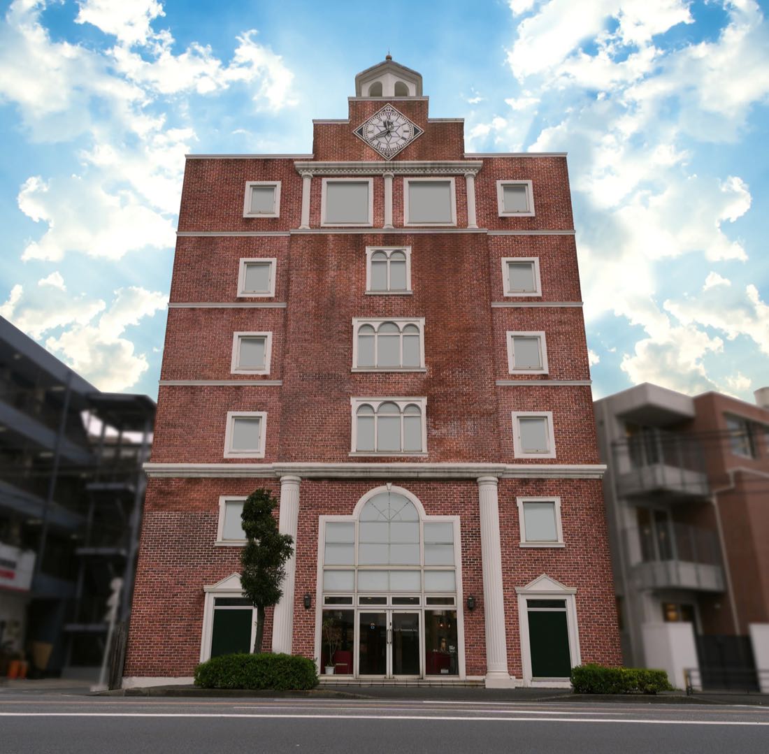 レンガを張った建物の外観