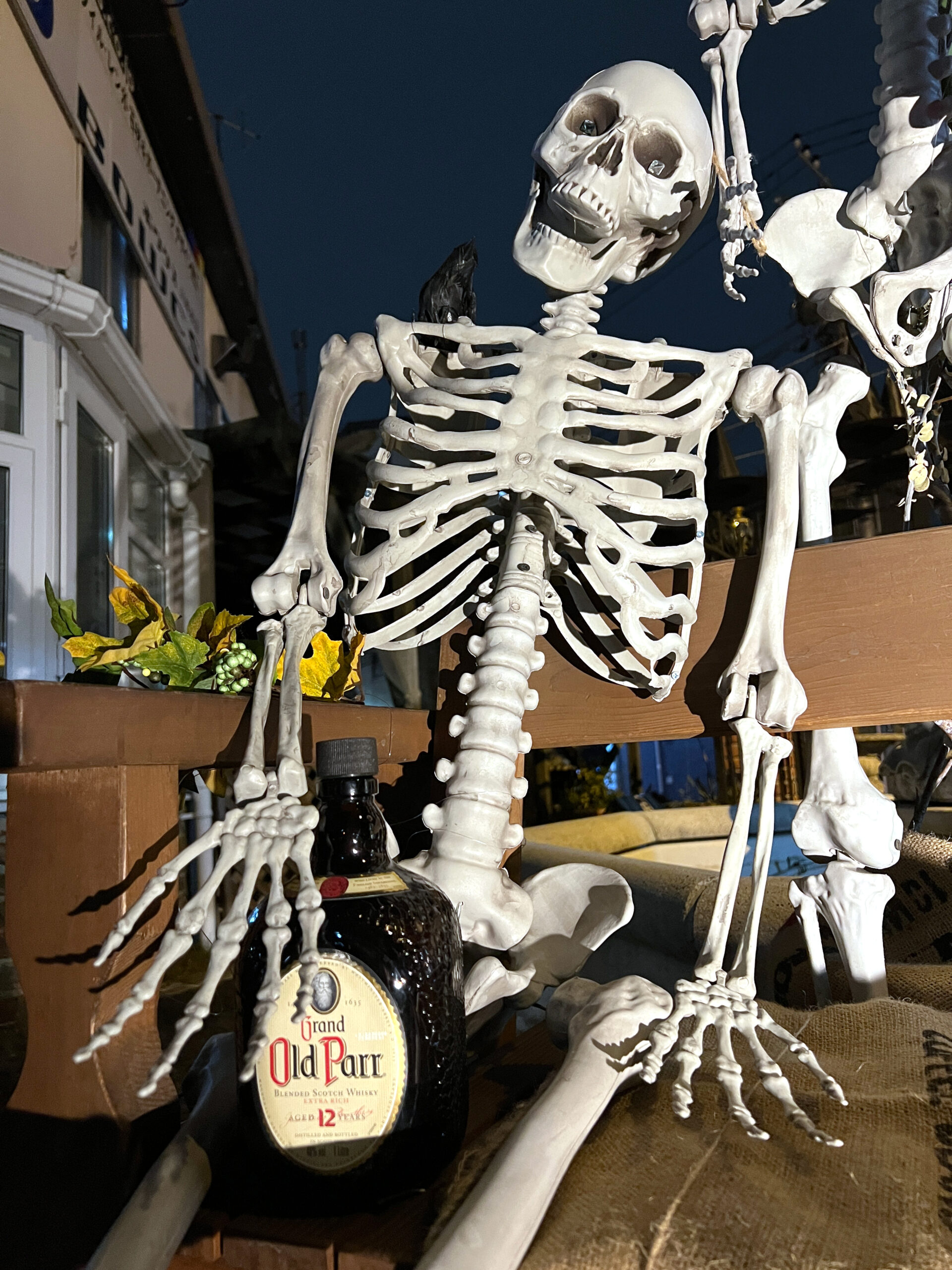 装飾に使ったお酒の瓶