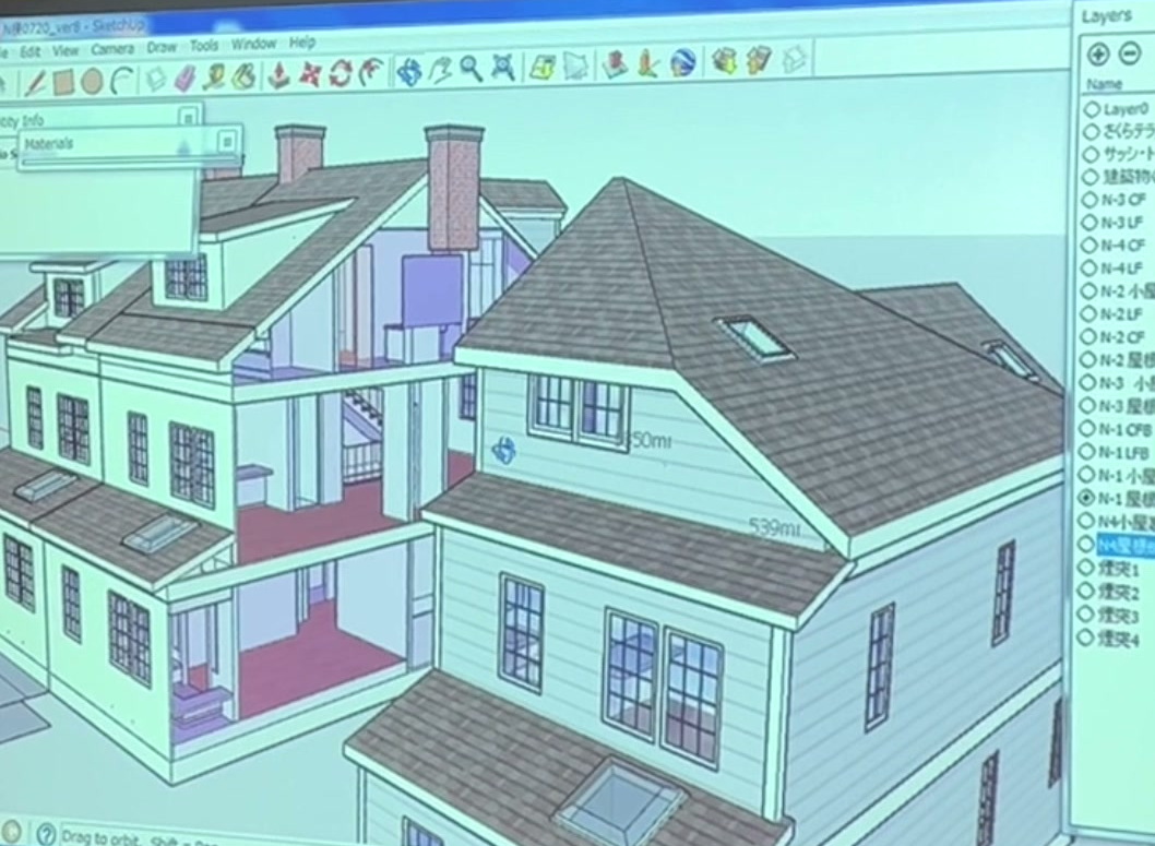 屋根を外した状態の3Dパース